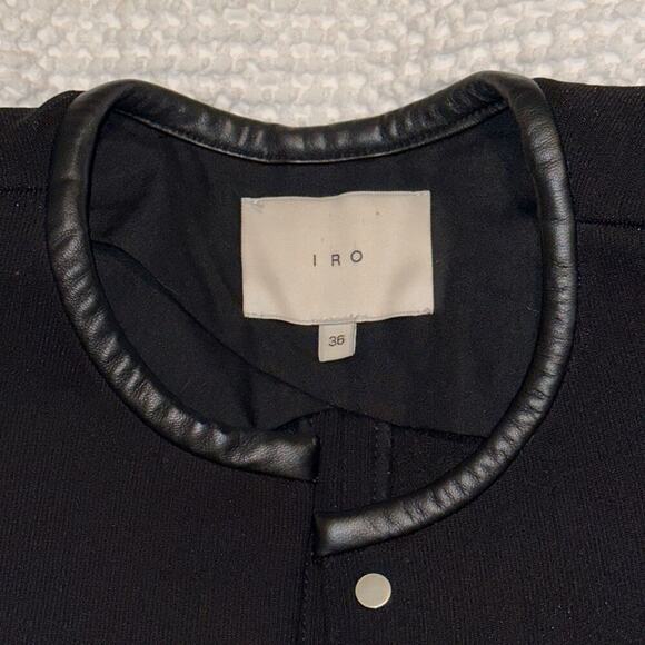 IRO Black Two-Fabric Leather Blazer | Sz S - Picture 4 of 6